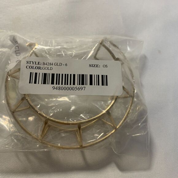 BANSRI Women's Gold Geometric Sculpture Bracelet, FASHIONABLE JEWELRY - Picture 3 of 6